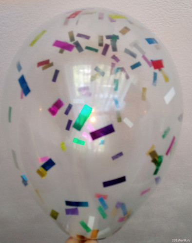 Прозрачный шар с конфетти полоской Новосибирск